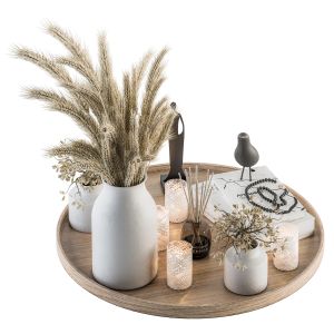 Decorative Set Wheat In Tray - Set 54