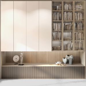 Wardrobe In The Hallway With Decor And Books