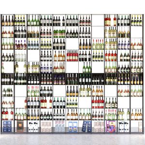 Large Display Shelf With Wine In A Supermarket 2