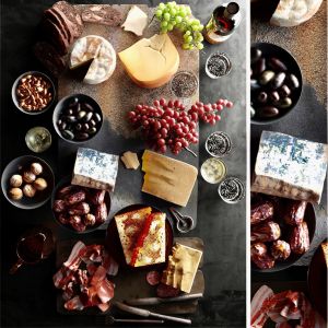 Tray With Fruit, Cheese And Meat