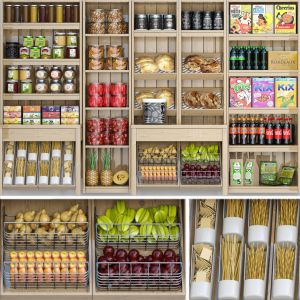 Showcase In A Supermarket With Food