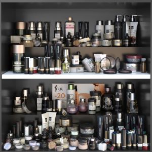 A Large Set Of Luxury Cosmetics In The Salon