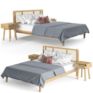 Marte Set Bed Plataform And Nightstand