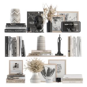 Decorative Set On Shelves And Decor Objects Set