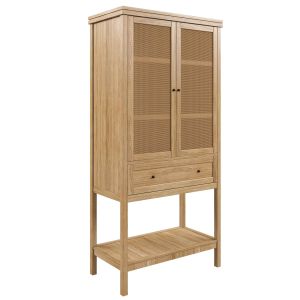 Gabin Chest Of Drawers In Solid Pine And Cane