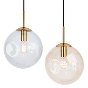 Modern Brass Pendant With Dimpled Glass Shade