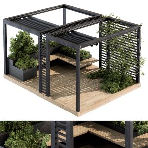 Roof Garden And Landscape Furniture With Pergola