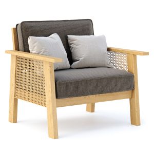 Jack Wooden Rattan Armchair