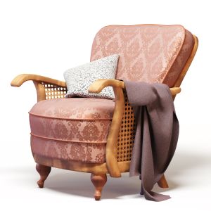 Pompous Chair With A Pillow And A Blanket