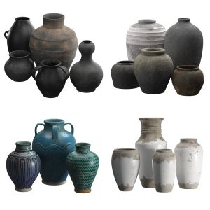 Artisan clay vases and vessels collection