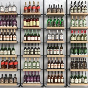 Shelf In A Supermarket With Alcohol