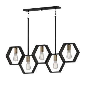 Modern Hexagon Linear Chandelier