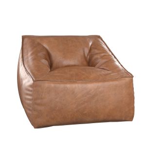 Vegan Leather Caramel Modern Lounger