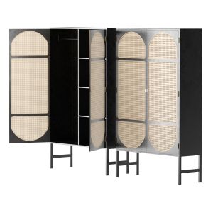 Hk-living Retro Webbing Cabinet Black