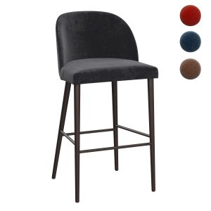 Camille Anthracite Velvet Bar Stools