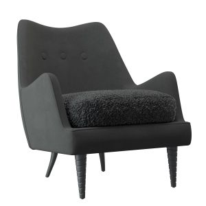 Jed Black Shearling Chair