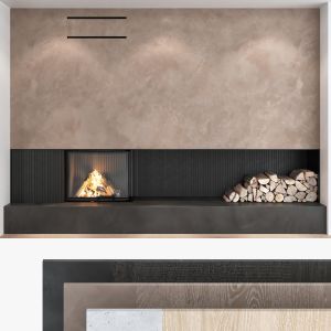 Decorative Wall With Fireplace Set 06