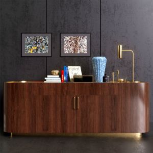 Luxury Chest Of Drawers With Decor, A Lamp