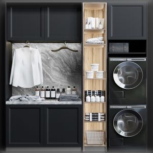 Wardrobe With Household Appliances. Laundry Room 2