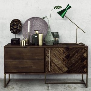 Chest Of Drawers With Decor And Lamp