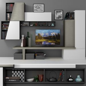 Wardrobe With Decor And Tv