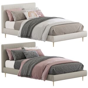 Set 218 Roar / Rabbit Pleated Upholstered Bed