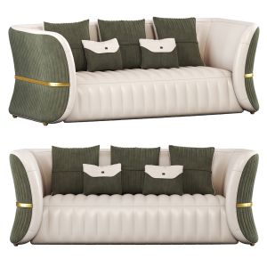 Contemporary Green Velvet Upholstered 3-seater Sof