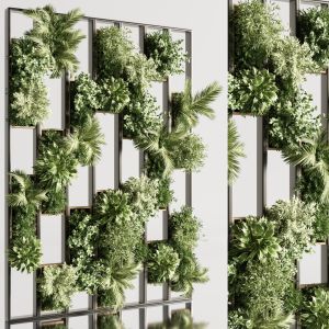 Wooden Planks And Vertical Garden 07