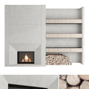 Decorative Wall With Fireplace Set 29