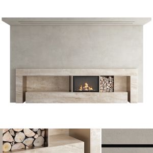 Decorative Wall With Fireplace Set 30