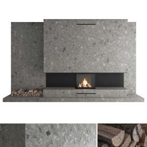 Decorative Wall With Fireplace Set 35