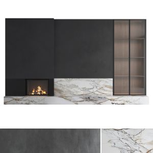 Decorative Wall With Fireplace Set 37