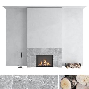 Decorative Wall With Fireplace Set 39