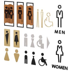 Restroom Directional Door Signs