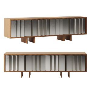 Kibo Large Steel And Oak Media Credenza By Cb2