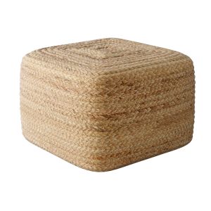 Braided Jute Pouf Square