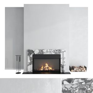 Decorative Wall with Fireplace Set 43