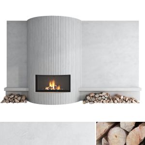 Decorative Wall with Fireplace Set 46