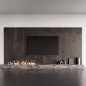 Decorated Tv Wall With Fireplace