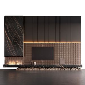 Decorated Tv Wall With Fireplace