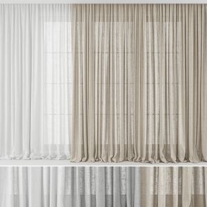 Curtains Long Linen Set 02