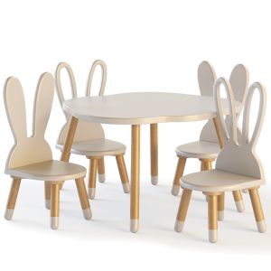 Children's Dining Set Bunny Beech