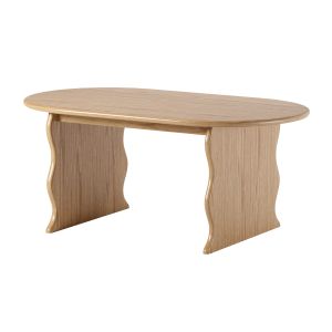 Wave Hardwood Oval Dining Table