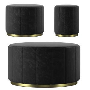 Rex Channel-tufted Round Ottoman (rh)