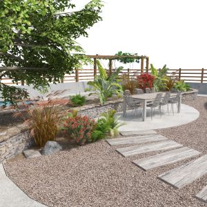 Curved Path Park 3d Model