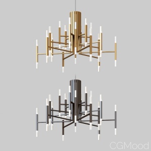 The Light Led Chandelier Black&gold