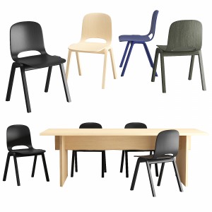 Hem-touchwood Chair & Bookmatch Table