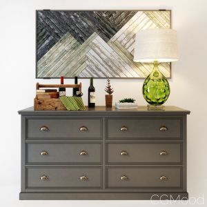 Palermo Gray Dresser With 6 Drawers