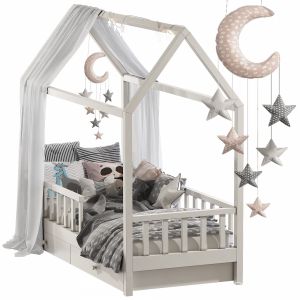 Children's Bed With Columns Set 47