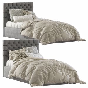 Bed With Soft Headboard Set 50